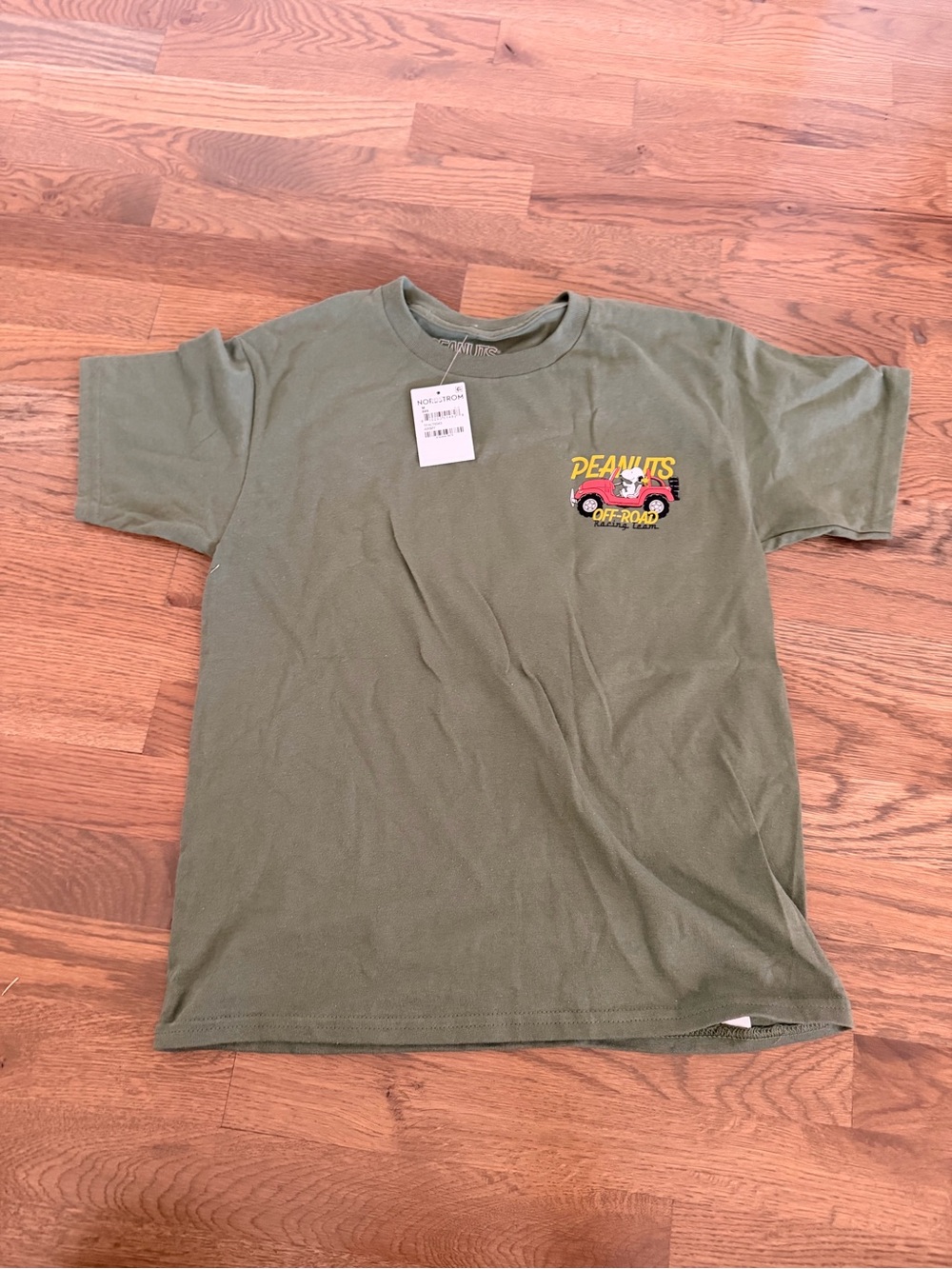 Abercrombie & Fitch Olive Green Peanuts Off-Road Graphic Tee